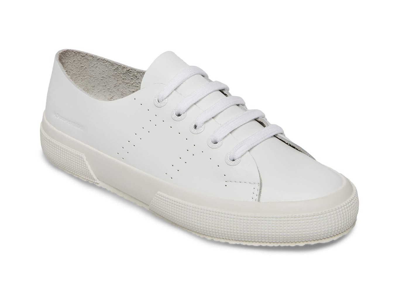 Zapatillas Superga Mujer Blancas - 2750 Rawcutleatheru Cuero - 298037BIT